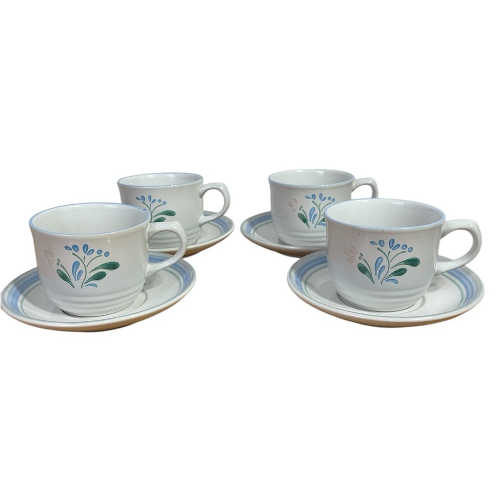 Fascino Stoneware Japan  Mug and saucers 4 sets